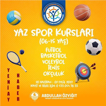 Yenişehir Belediyesi yaz spor kursları kayıtları başladı